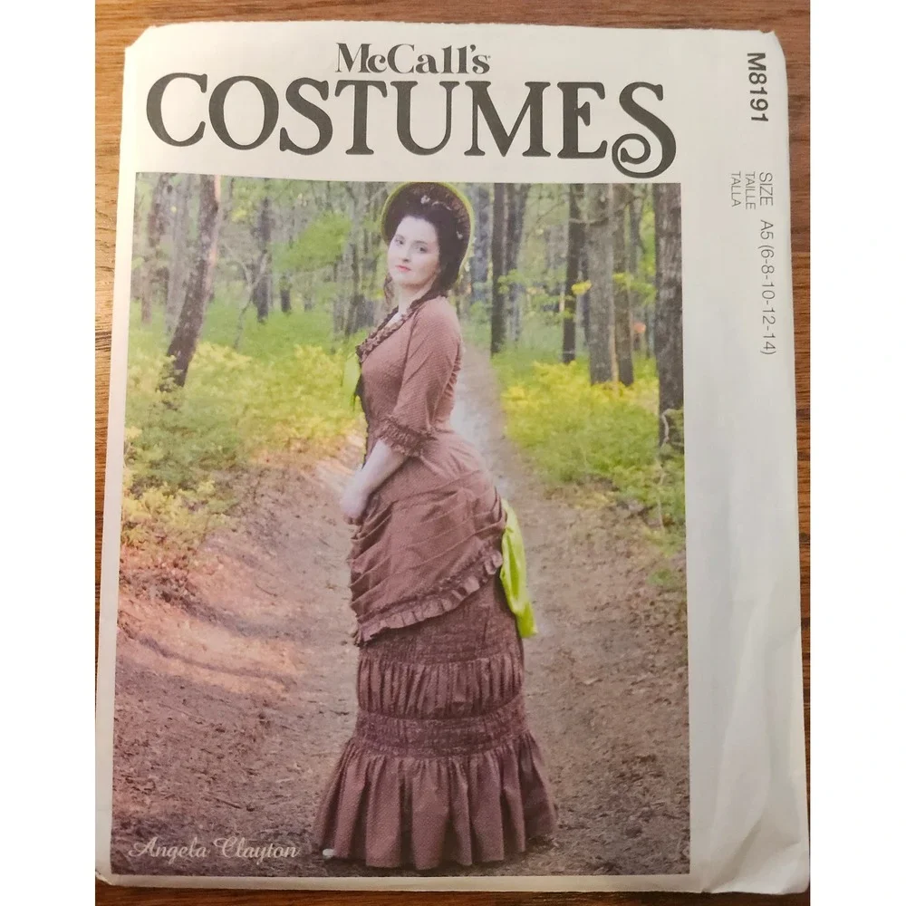 McCalls M8191 Angela Clayton Victorian Bustle Skirt Sewing Pattern Size 6-14